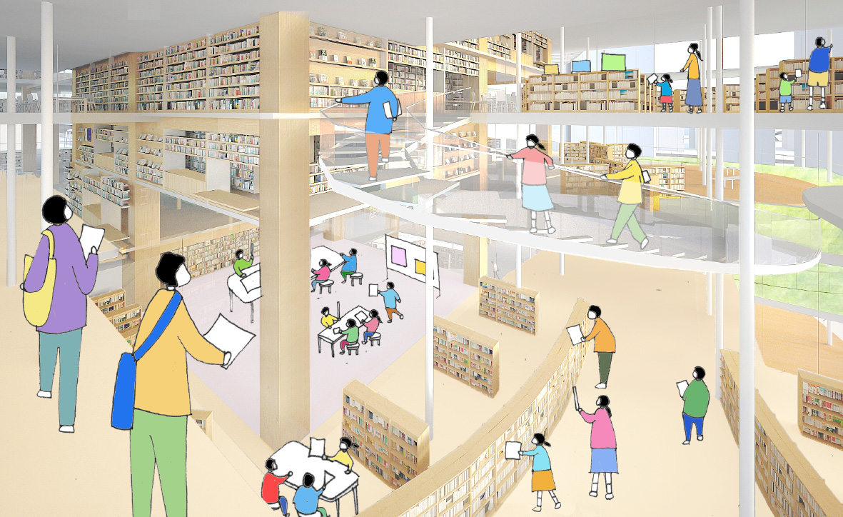 静岡県立図書館 プロポーザル案 – MARU。architecture